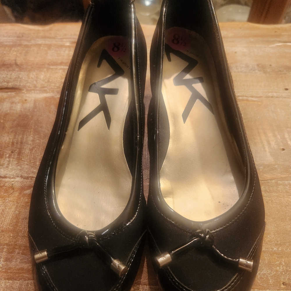 Anne Klein Black Wedge Shoes